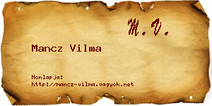 Mancz Vilma névjegykártya